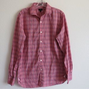 J Crew Mens Shirt Plaid Ludlow 120's 2 Ply Button Up Long Sleeve Size Medium